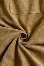 Women's Fashion Suede Single Breasted Lapel Long Sleeve Midi Dress MDA1867H7Y
