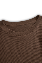 Women's Fashion Round Neck Knitted Sweater Skirt Set MDA0737H3Y