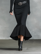 Women's Knitted V-neck Slim Long Sleeves Maxi Dress (Without Belt)MDA0717H5Y